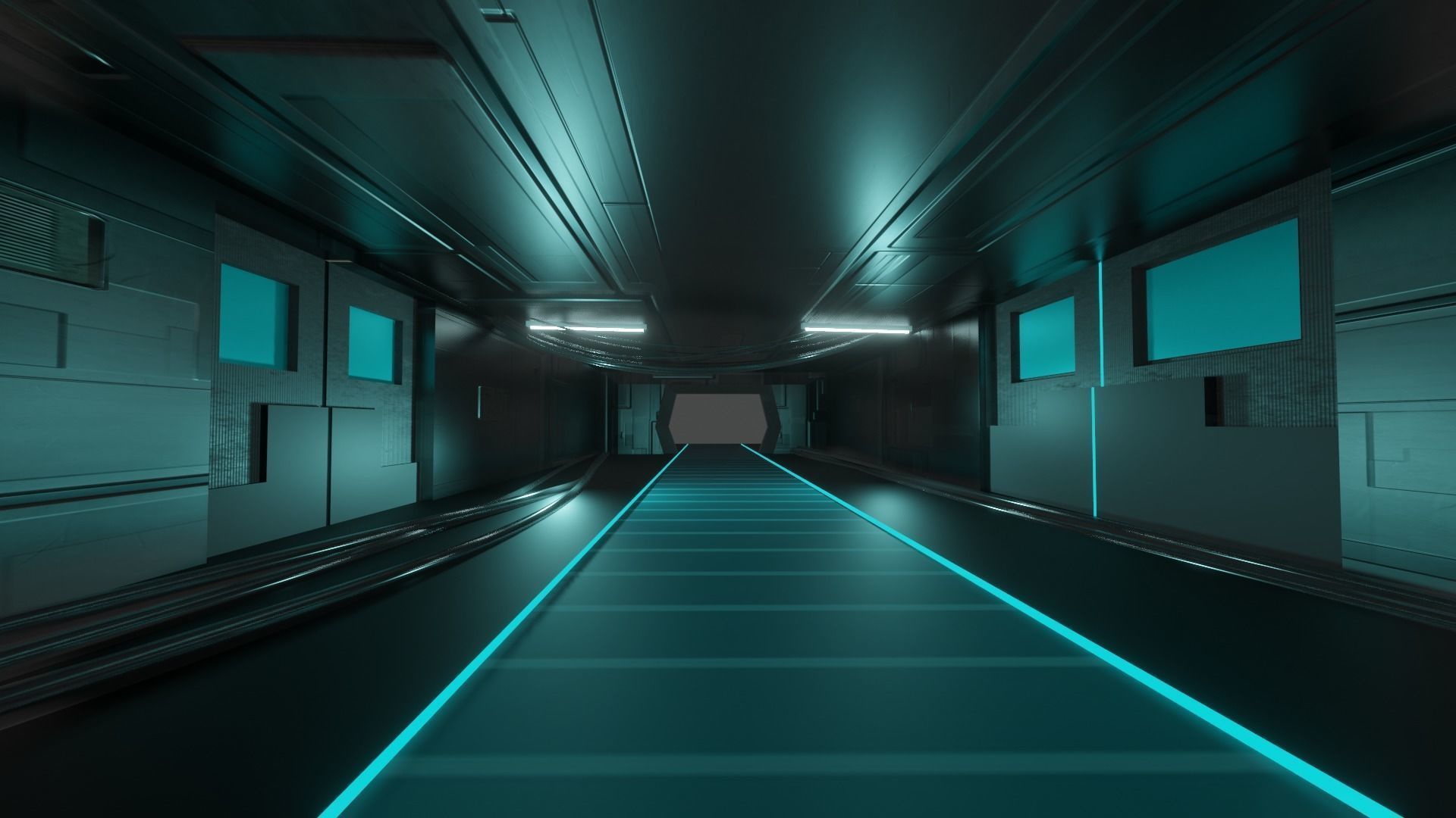 Sci fi space ship room  3D model_3