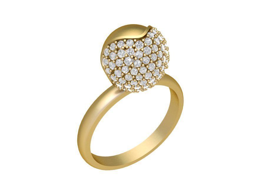 Women Diamond Pave Dome Ring Elegant Design 1767 3D print model