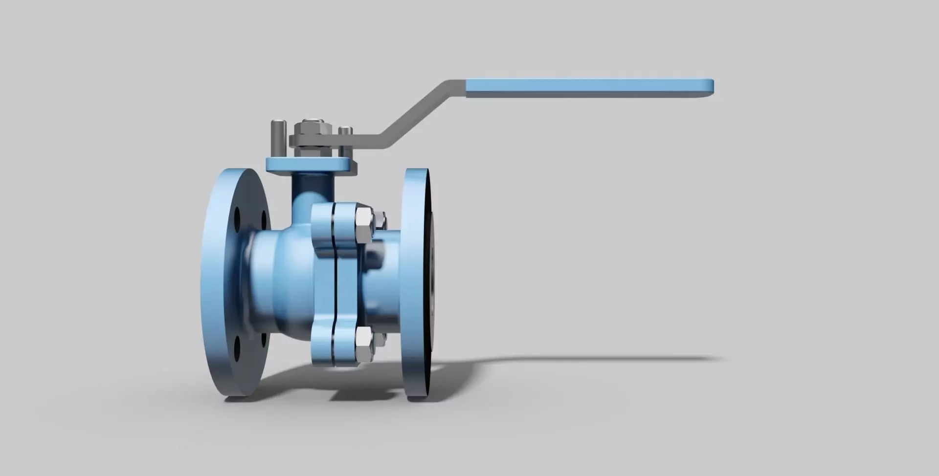 DN50 PN40 - 2-Piece ball valve NO - Autodesk Inventor 3D model
