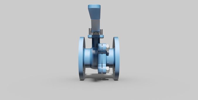 DN50 PN40 - 2-Piece ball valve NC - Autodesk Inventor 3D model