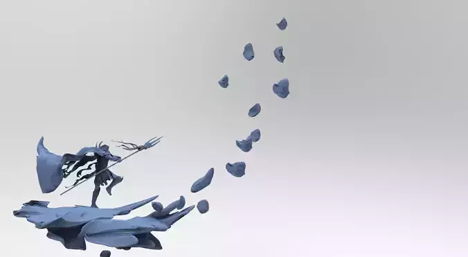 Spearman charging with Flying Rocks