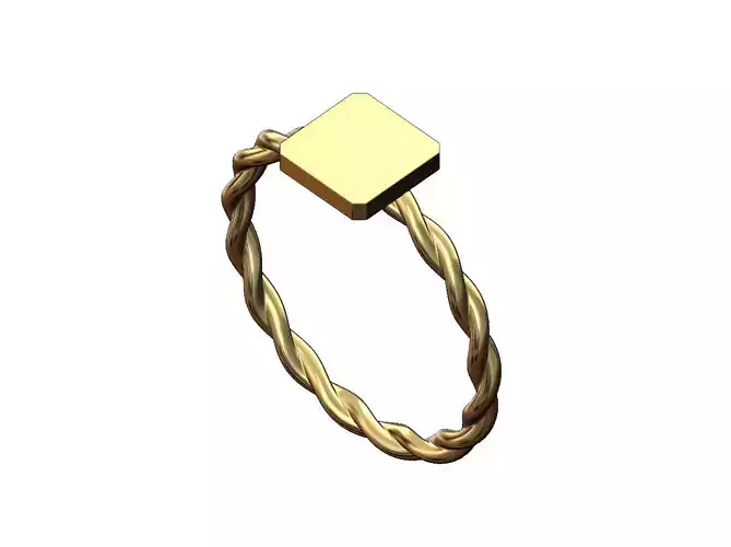 Small square braided wire band US sizes 5to9