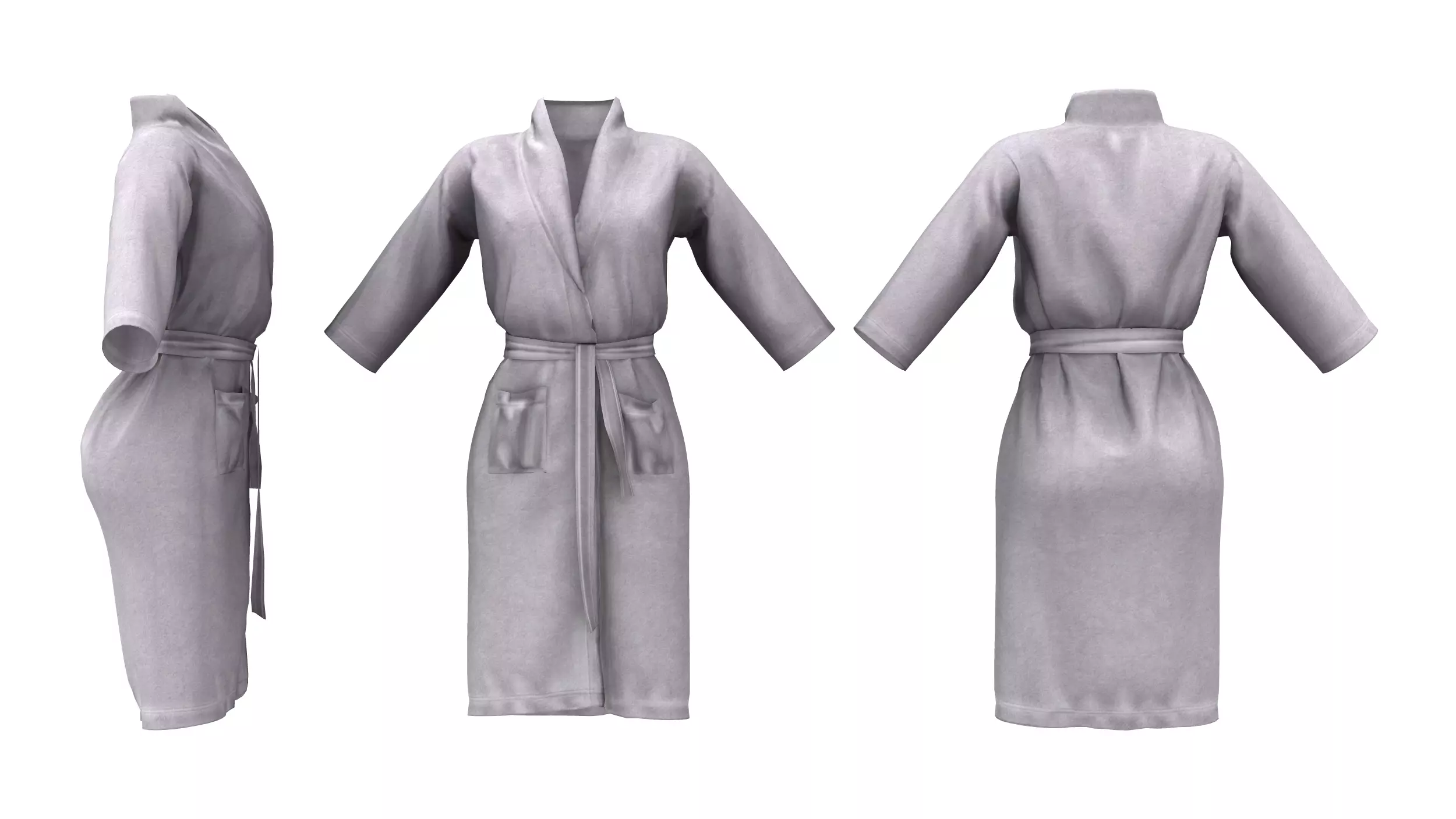 Long Bathrobe Low-poly 3D model