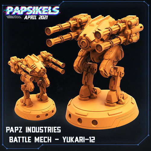 PAPZ INDUSTRIES BATTLE MECH YUKARI 3D print model