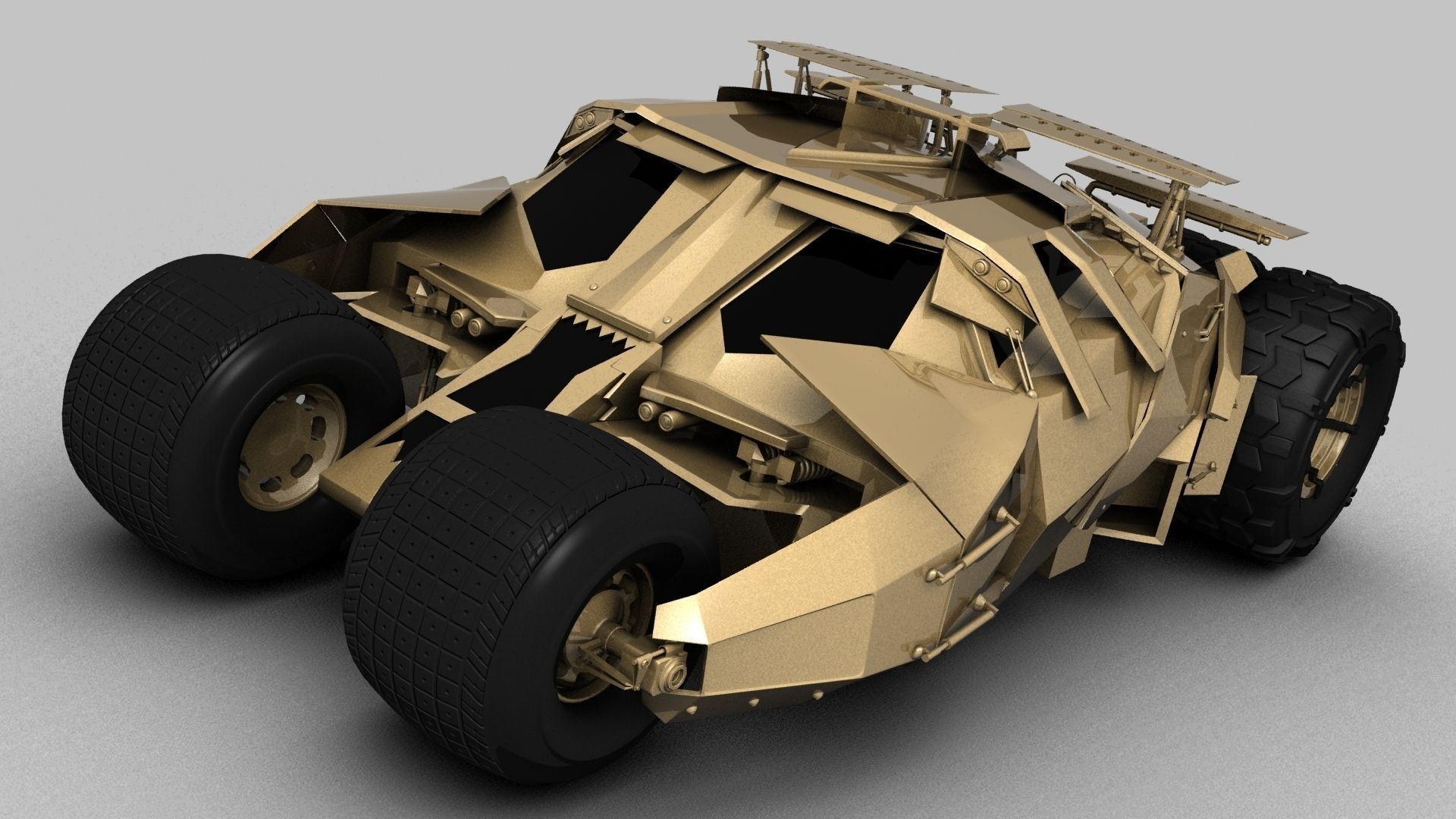 BAT MAN Tumbler CAR Low-poly 3D model_2