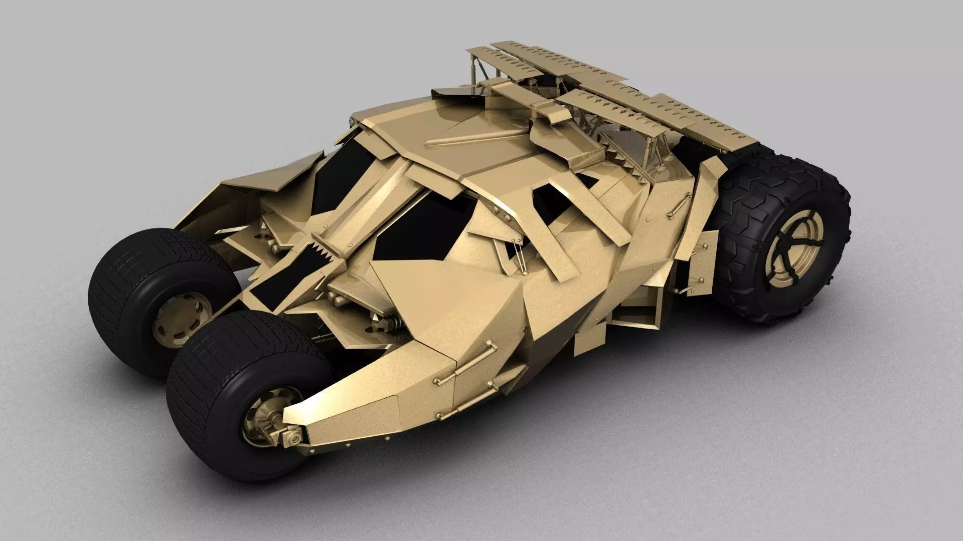 BAT MAN Tumbler CAR Low-poly 3D model_0