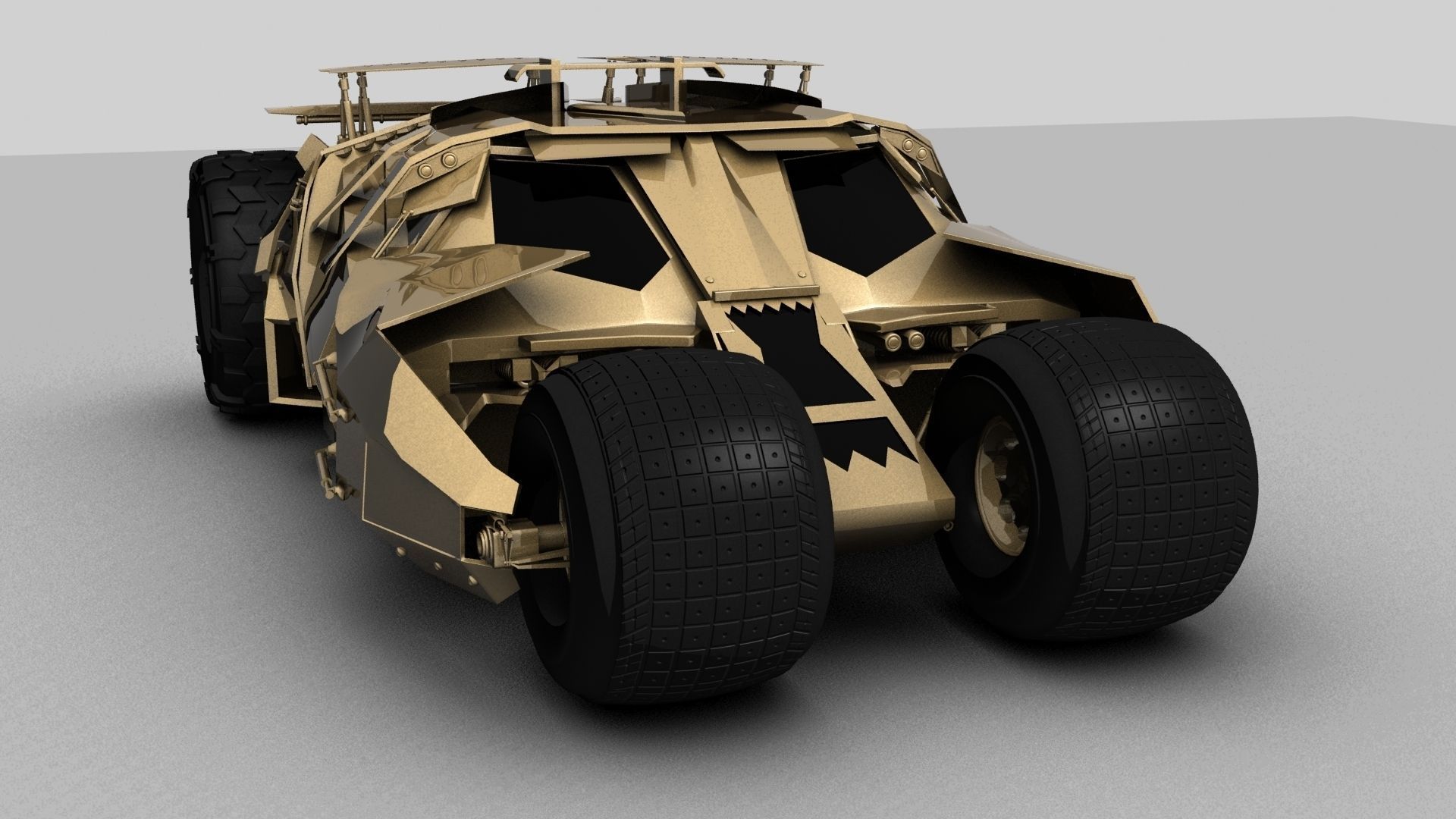 BAT MAN Tumbler CAR Low-poly 3D model_1