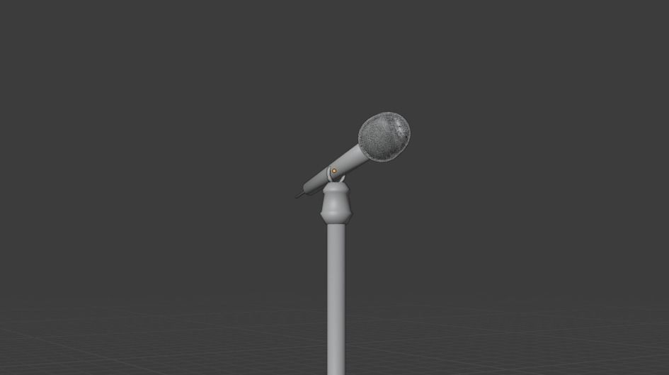 Microphone and mic stand 3D model_7