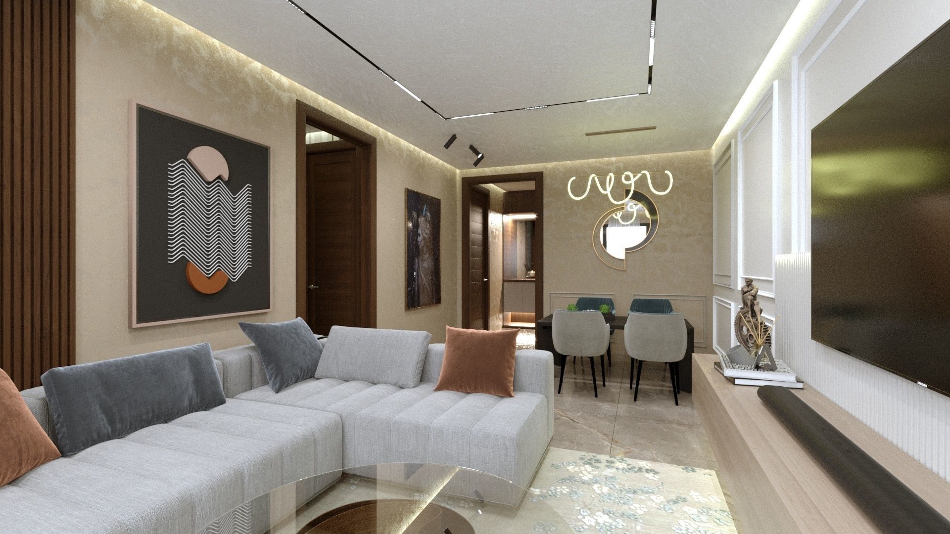 apartment scene with corona render 3D model_9