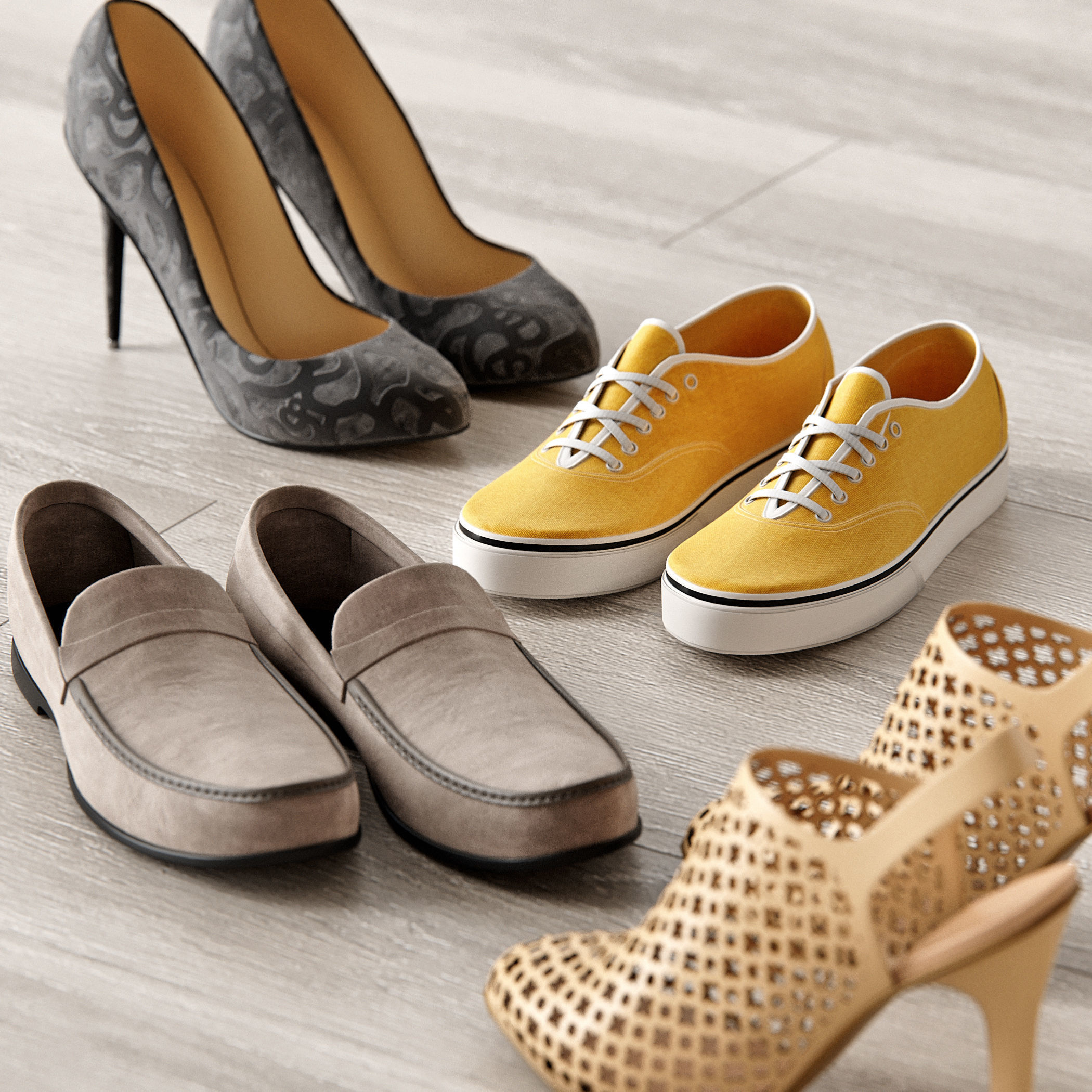 Shoe rack 3D model_8