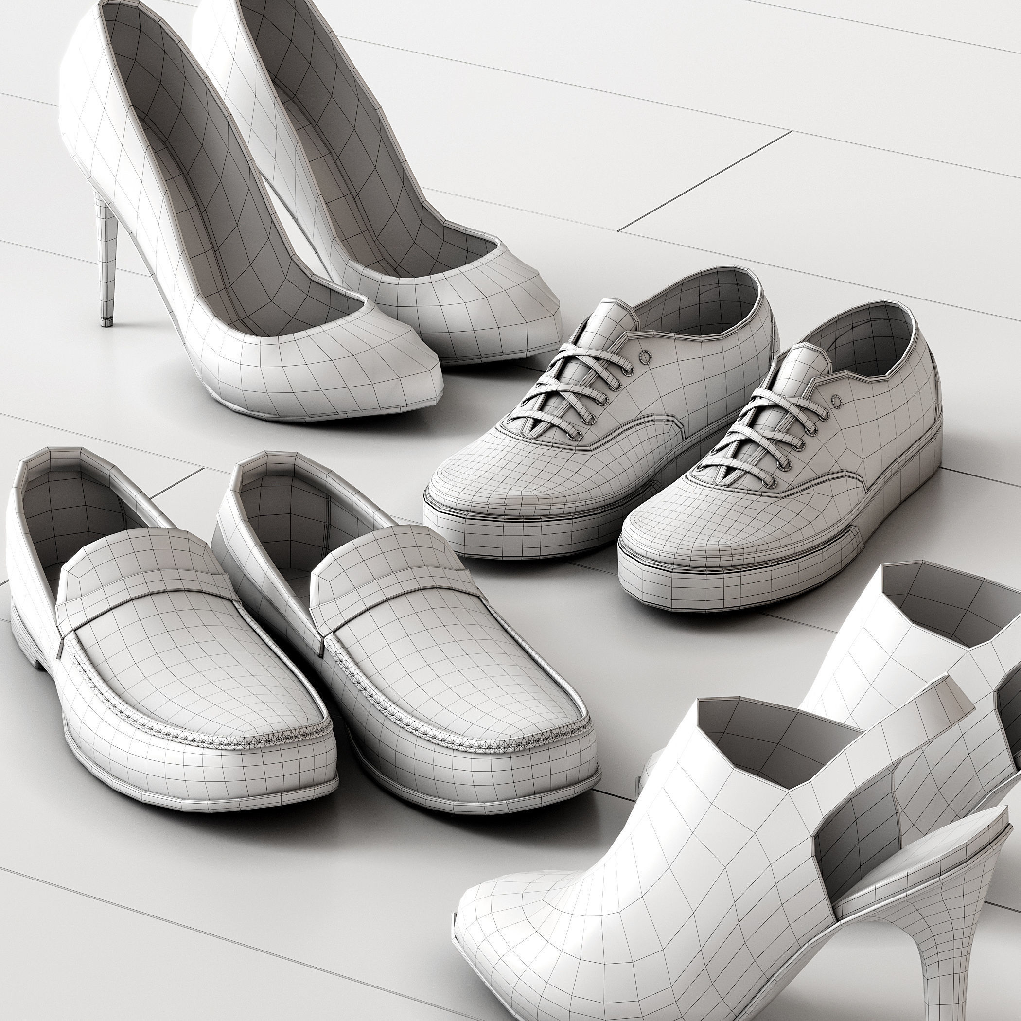 Shoe rack 3D model_9