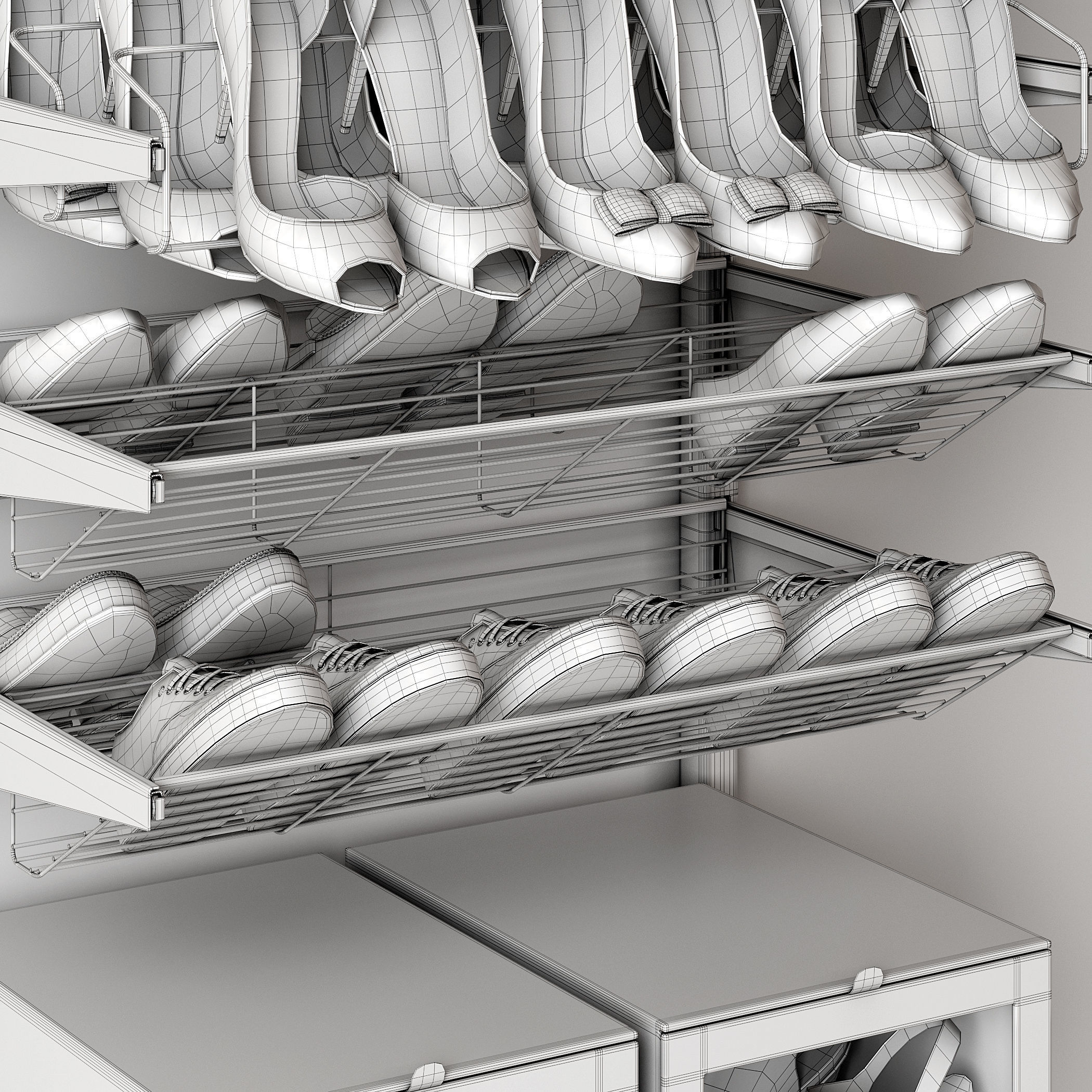 Shoe rack 3D model_12