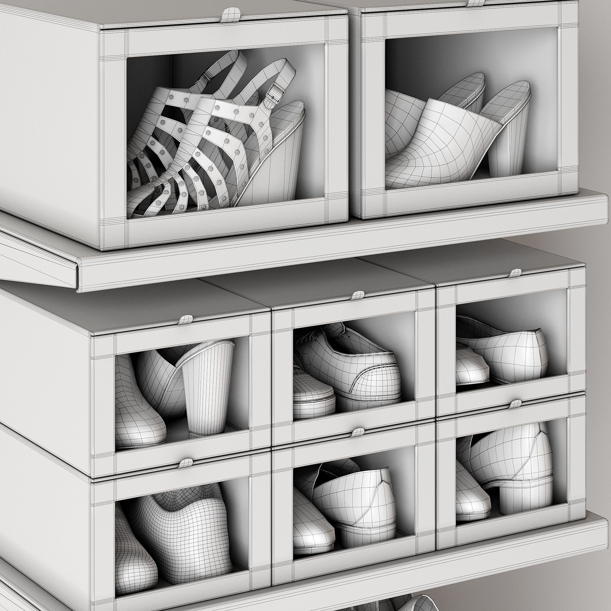 Shoe rack 3D model_10