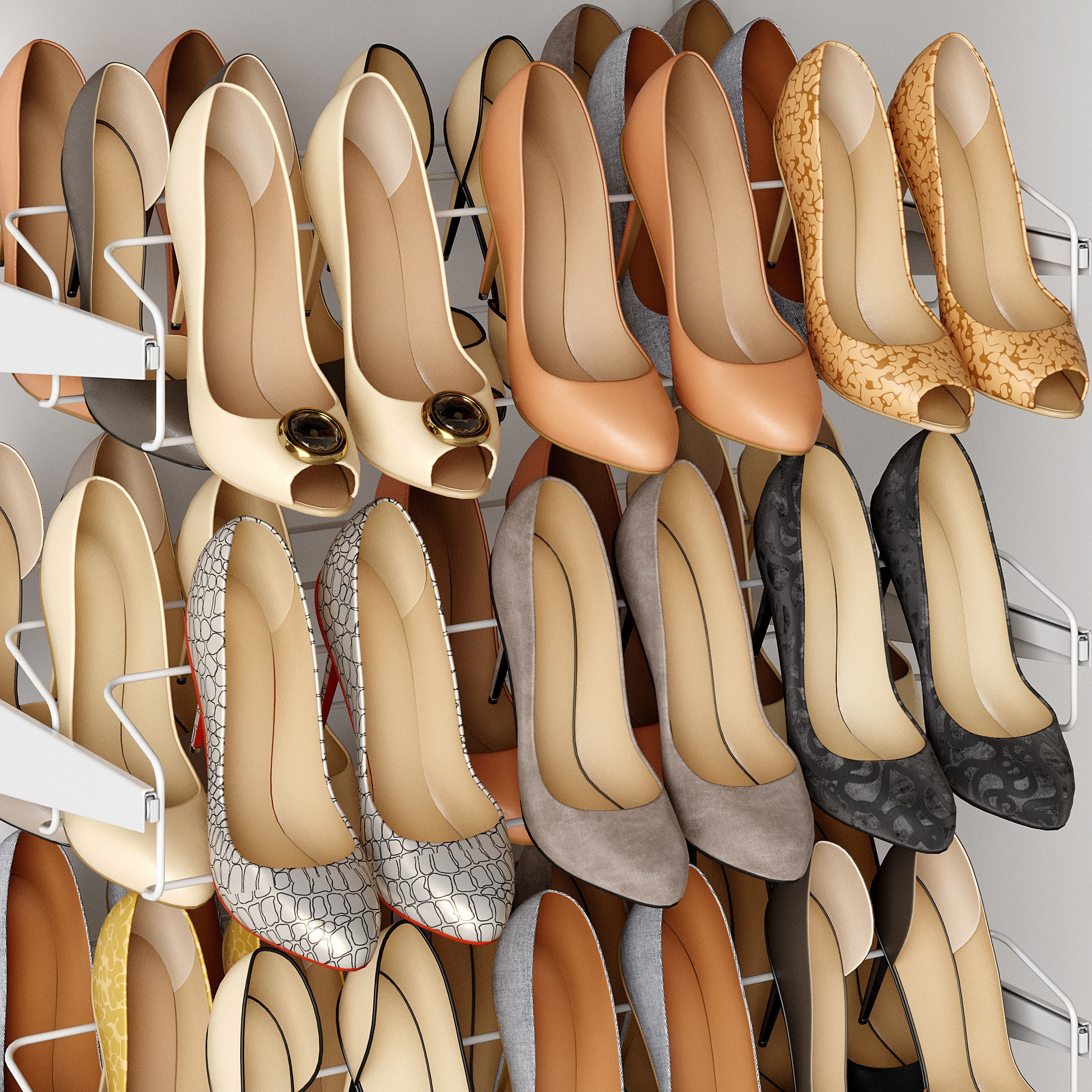Shoe rack 3D model_4
