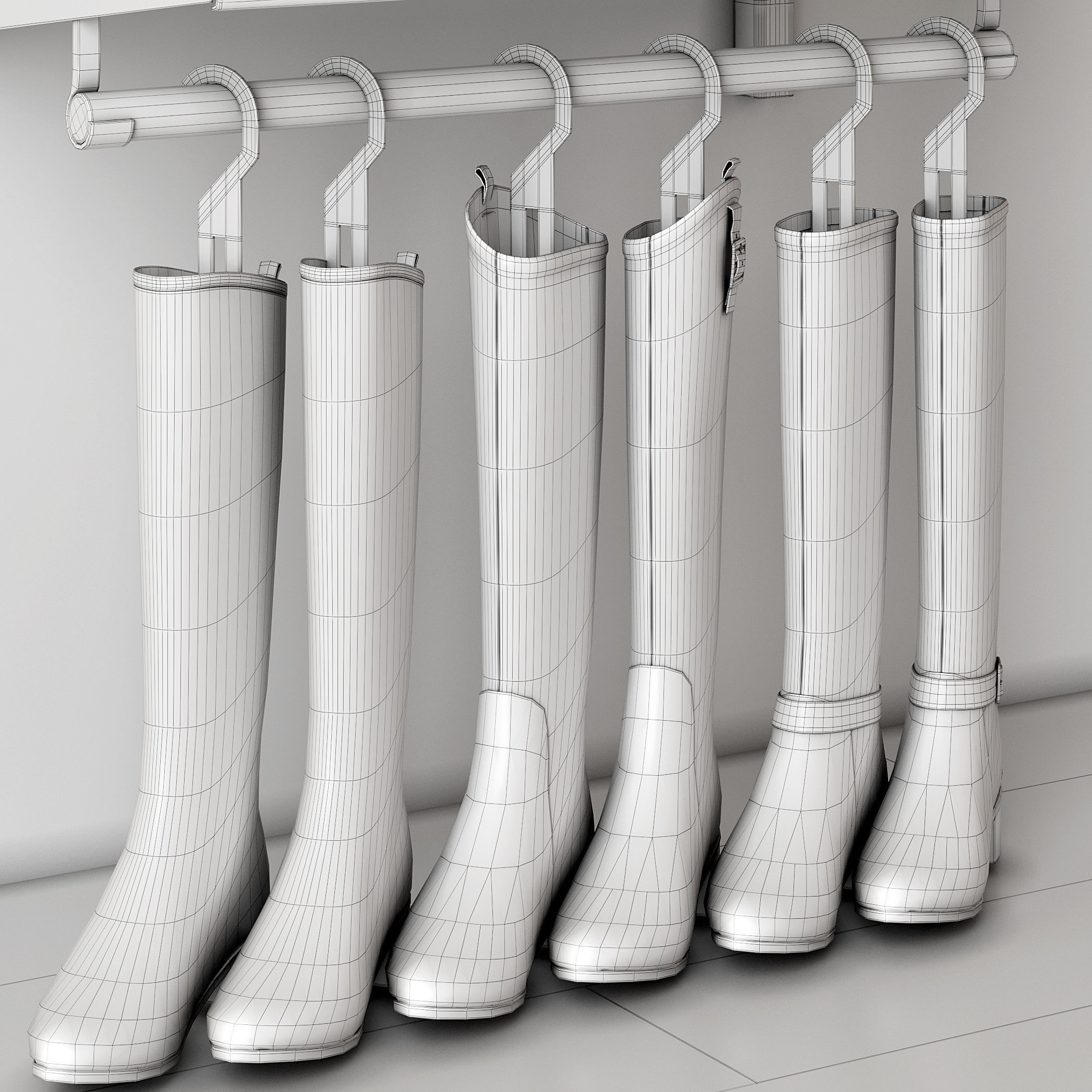 Shoe rack 3D model_14