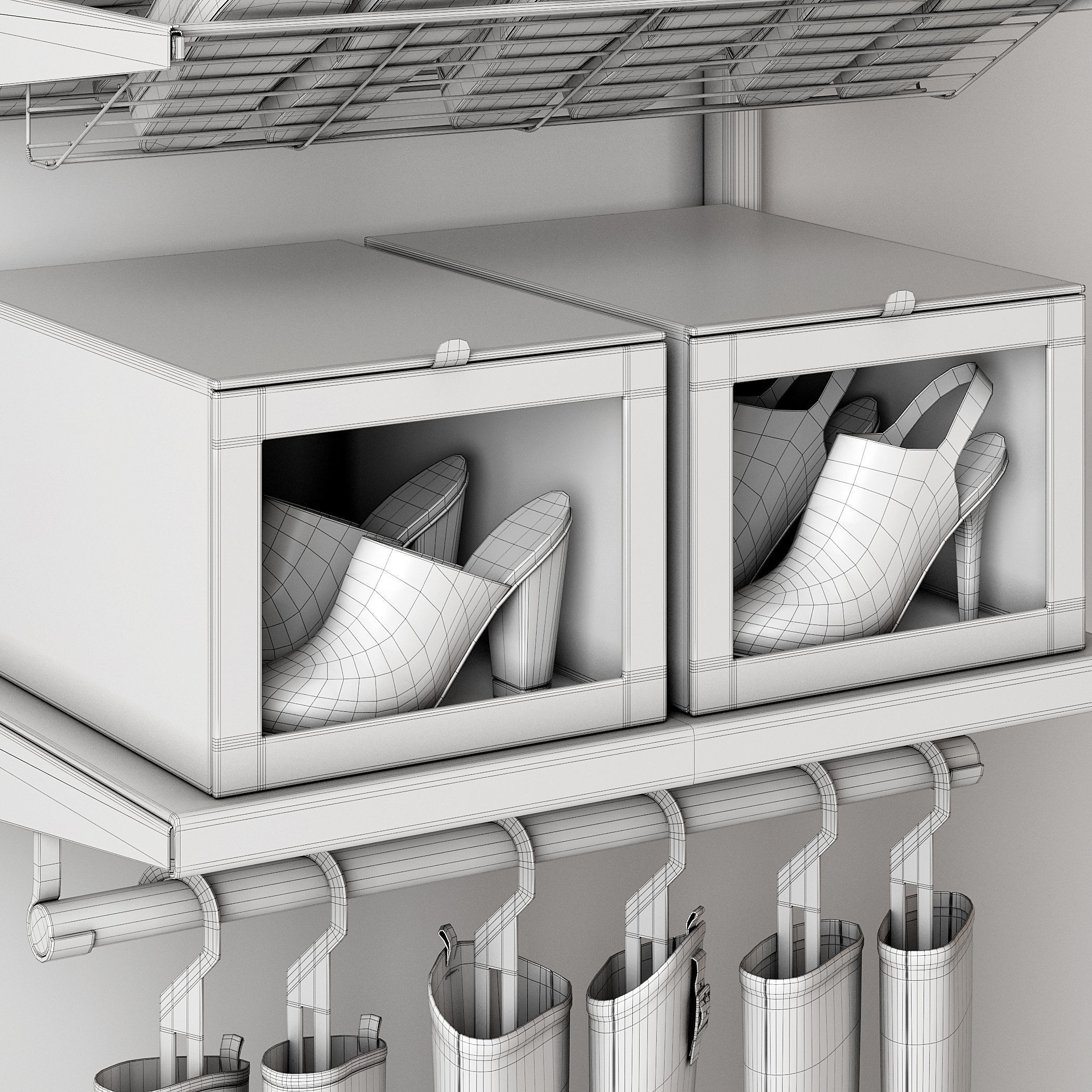 Shoe rack 3D model_13