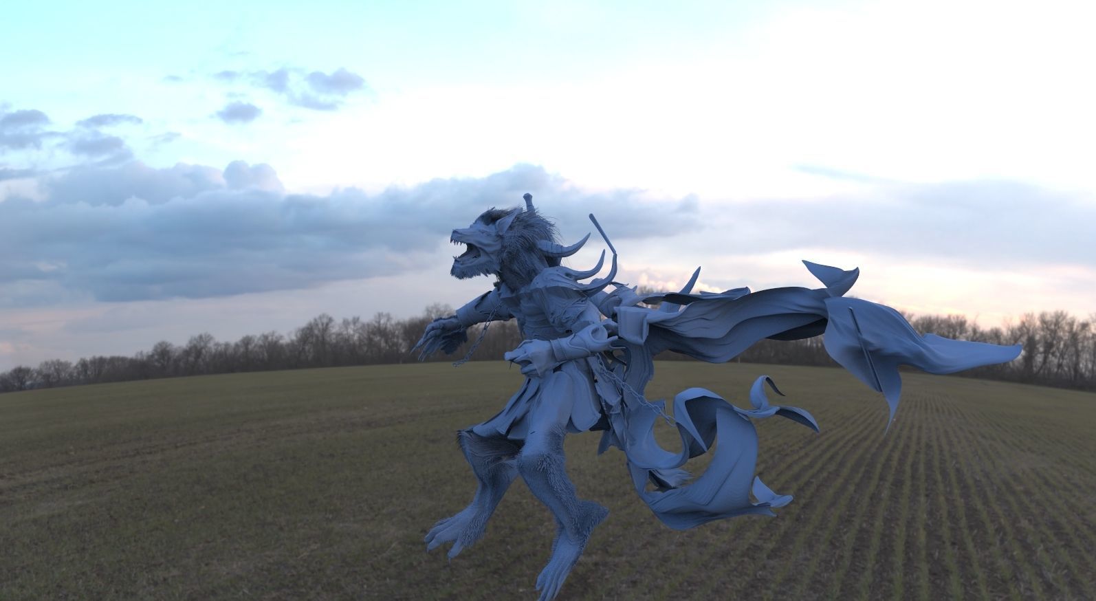 Werewolf model low detail 3D model_1