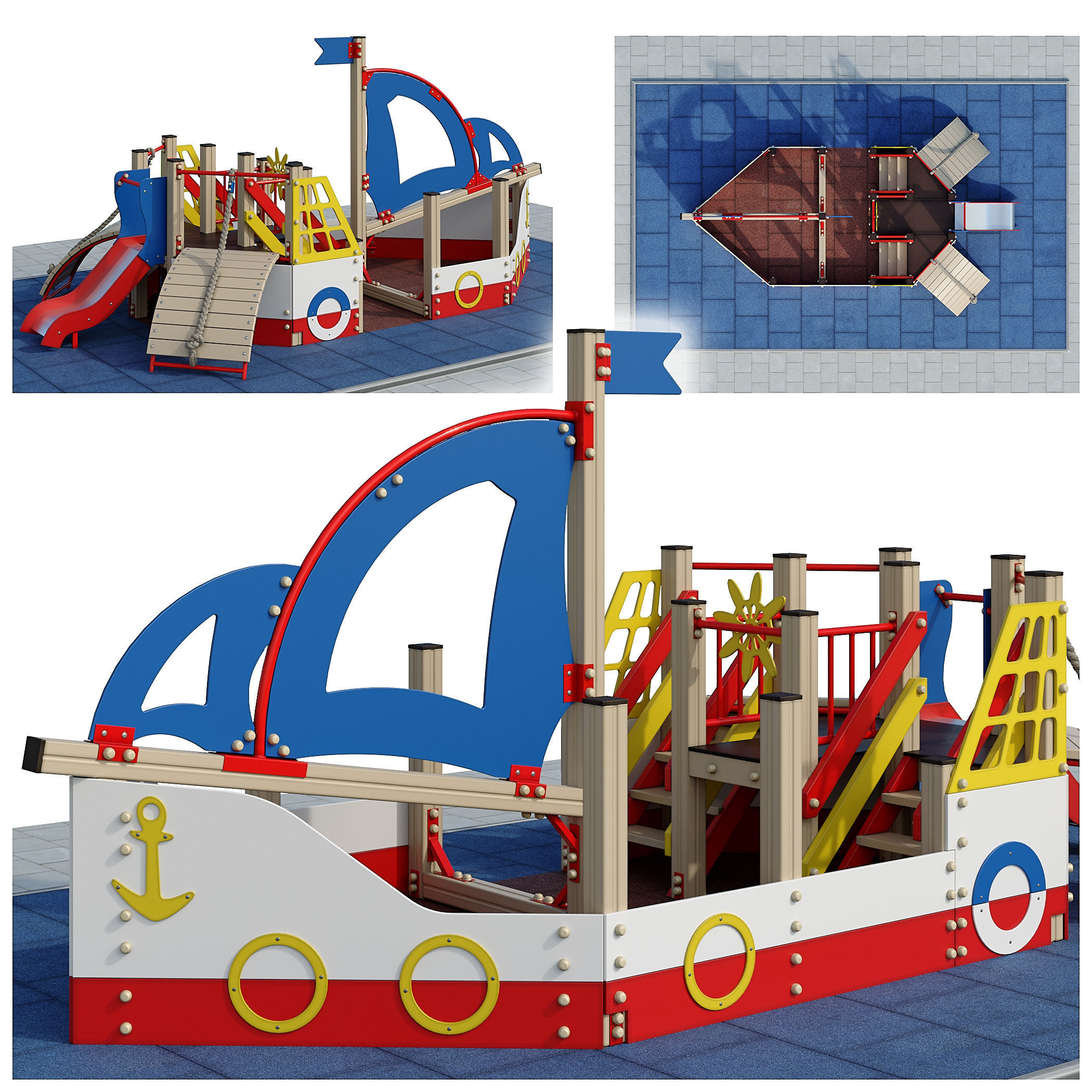Boat playground 3D model_1