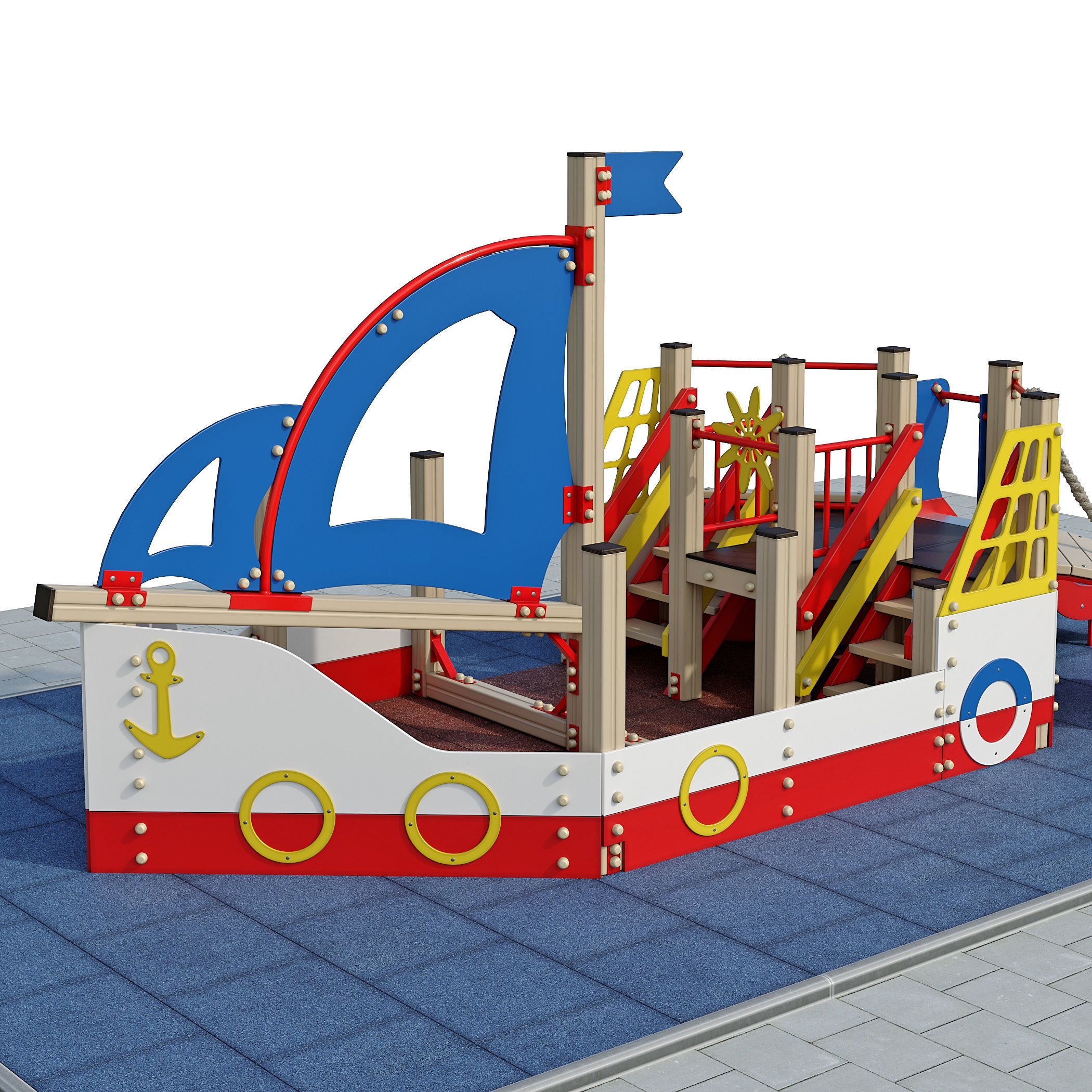 Boat playground 3D model_2