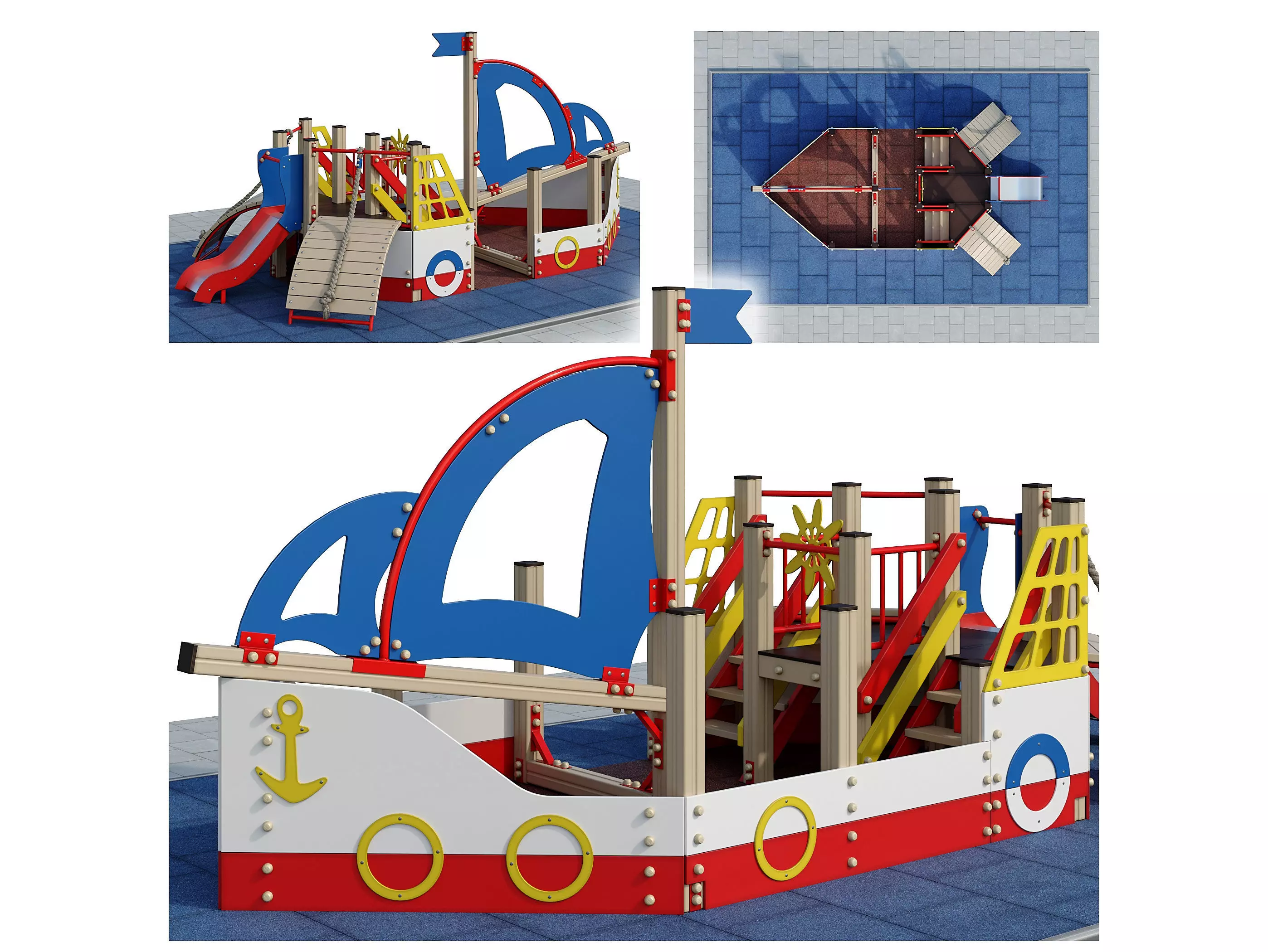 Boat playground 3D model_0