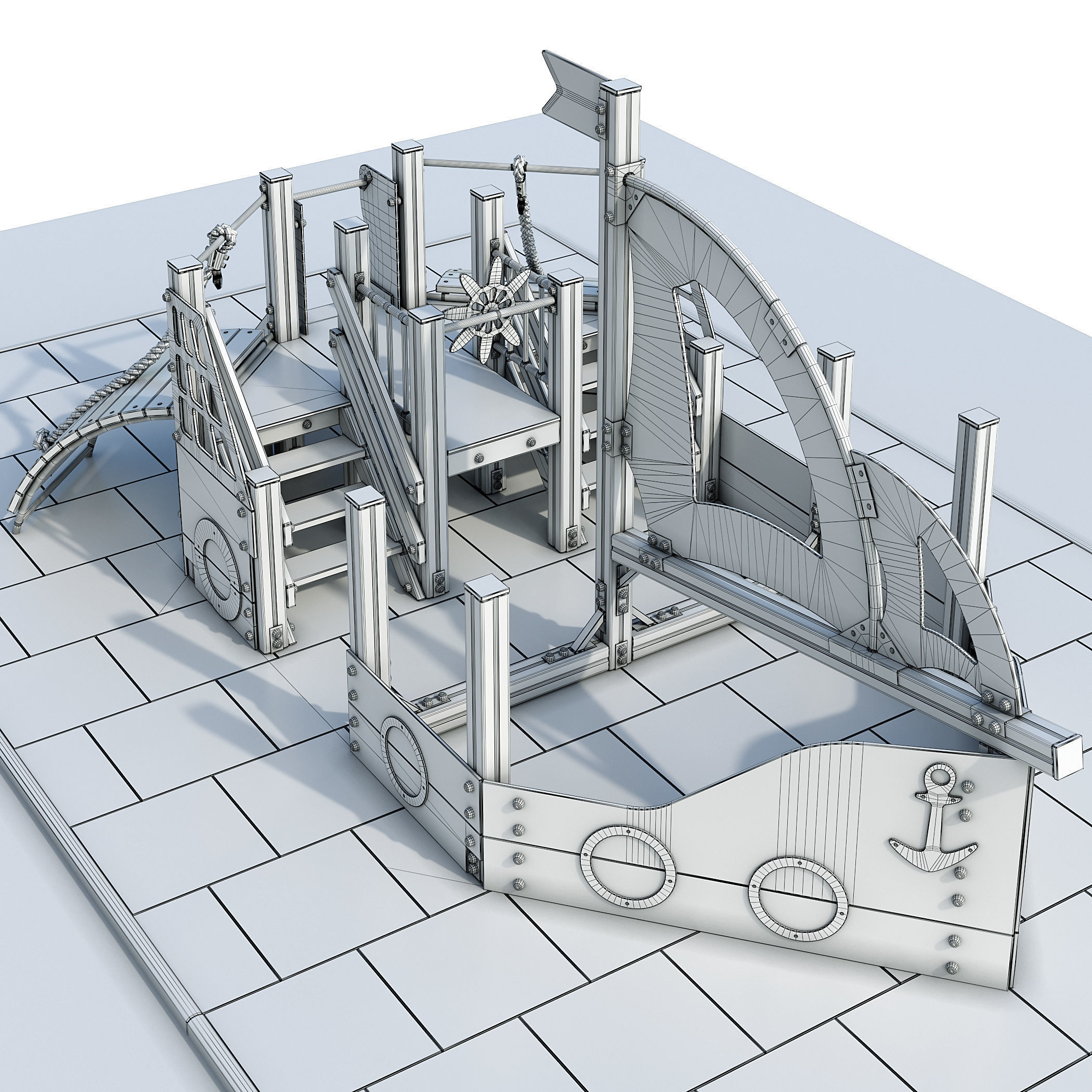 Boat playground 3D model_17