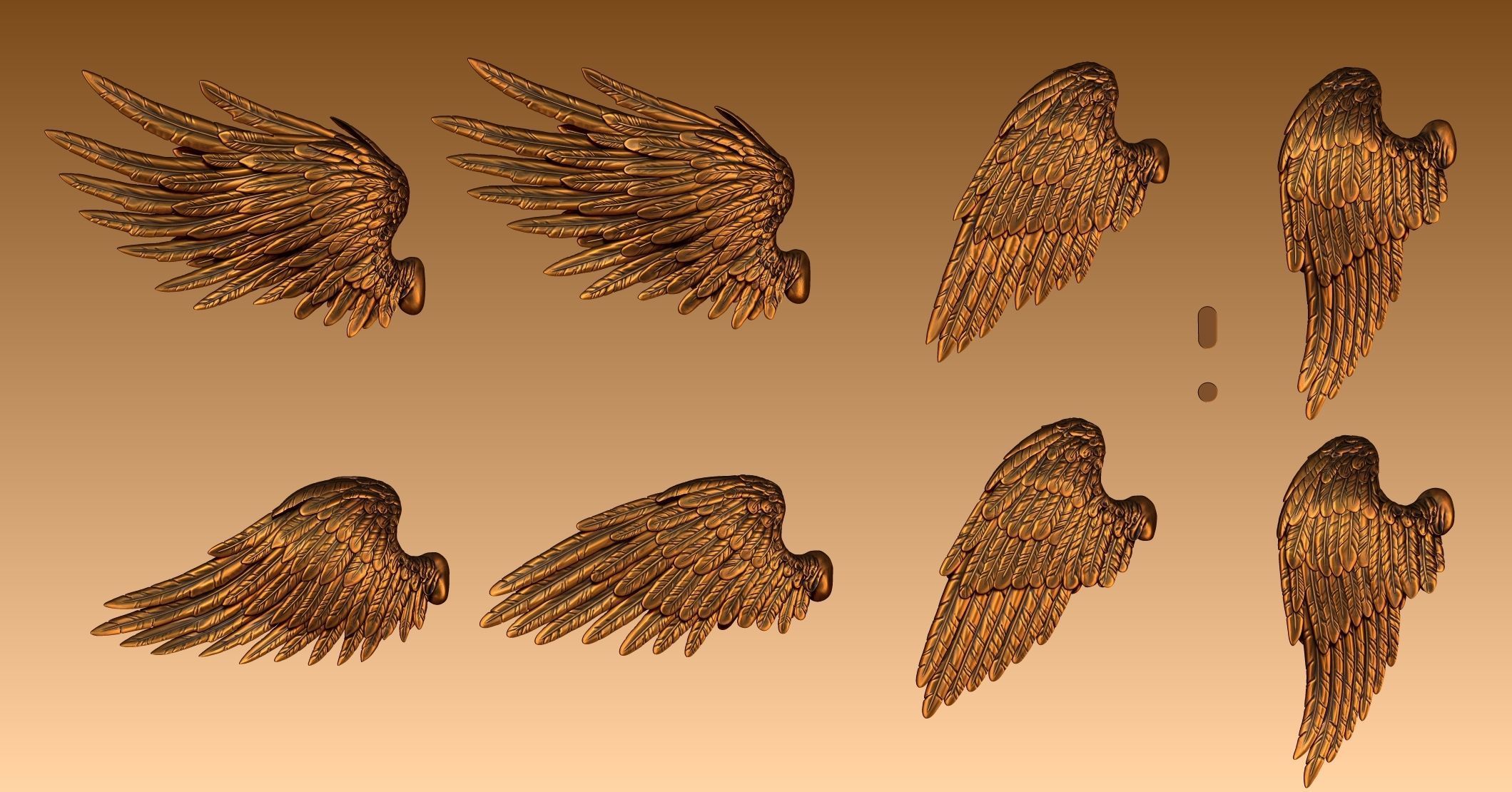 Feathered Wings Pack - Eagle - Hawk 3D print model_17