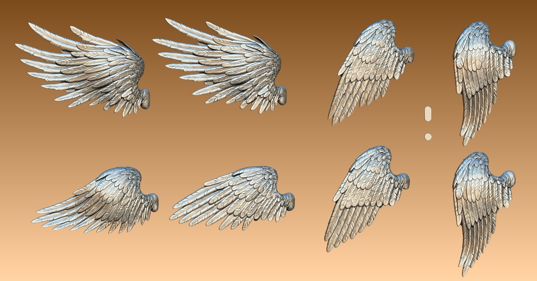 Feathered Wings Pack - Eagle - Hawk 3D print model_14