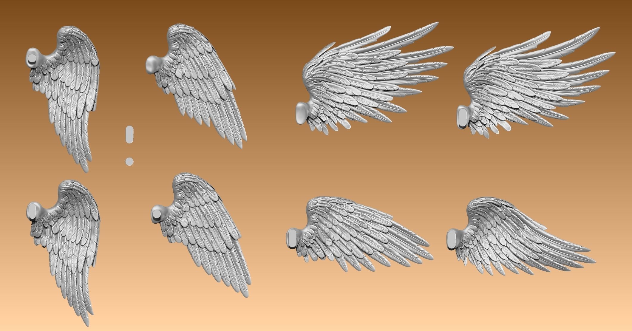 Feathered Wings Pack - Eagle - Hawk 3D print model_10