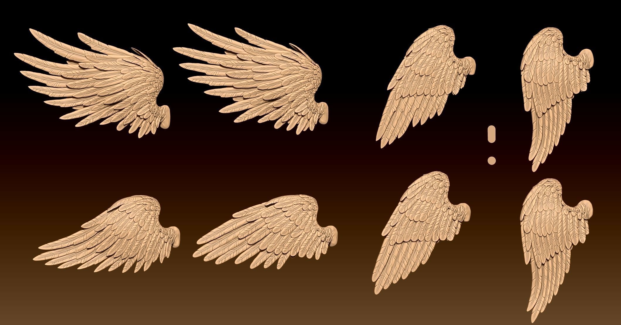 Feathered Wings Pack - Eagle - Hawk 3D print model_13