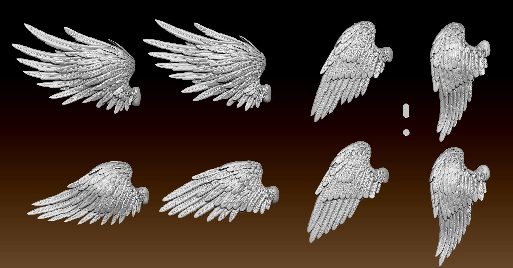 Feathered Wings Pack - Eagle - Hawk 3D print model_1