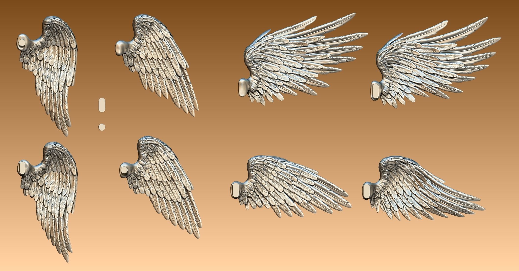 Feathered Wings Pack - Eagle - Hawk 3D print model_15