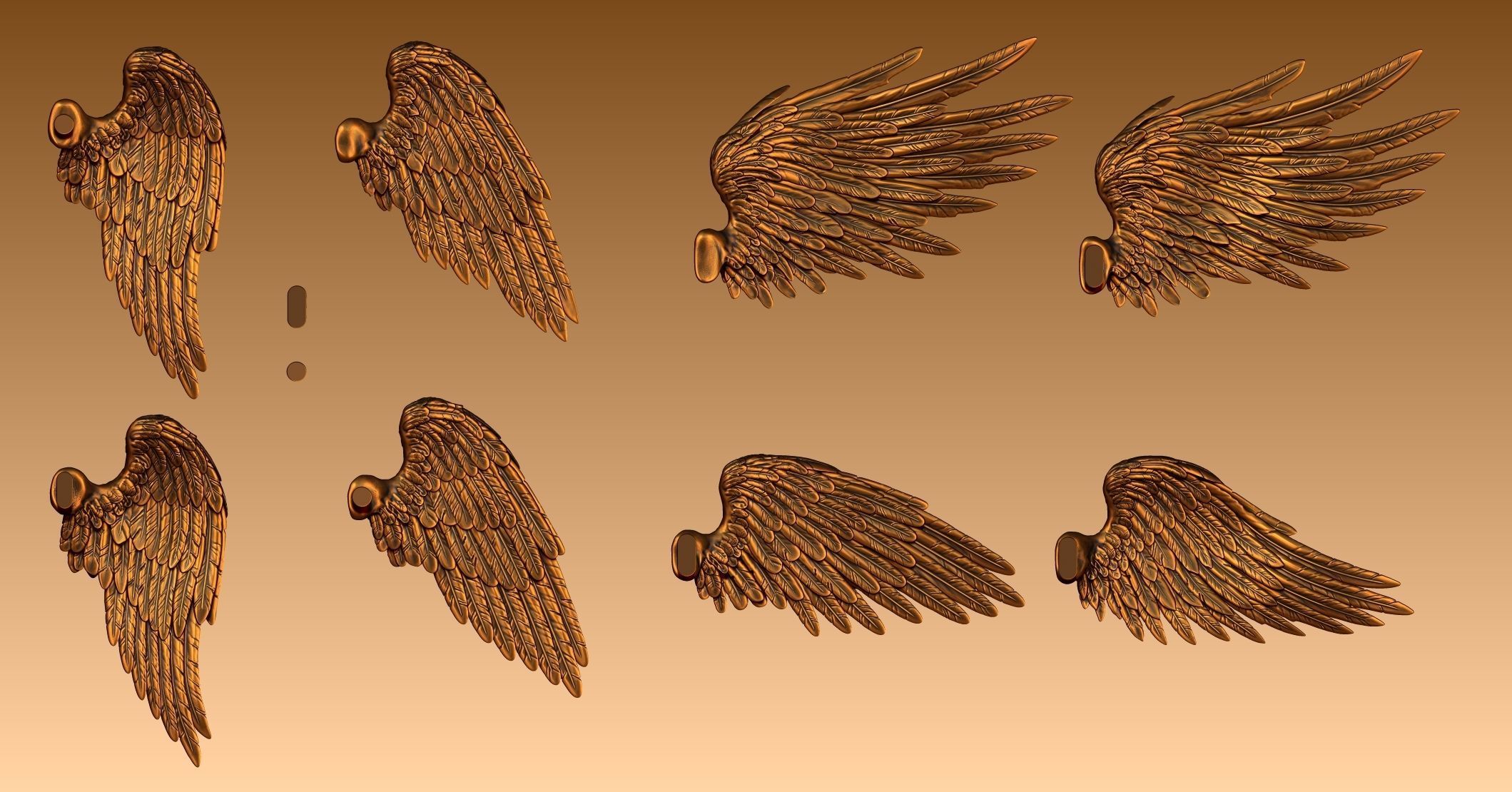 Feathered Wings Pack - Eagle - Hawk 3D print model_16