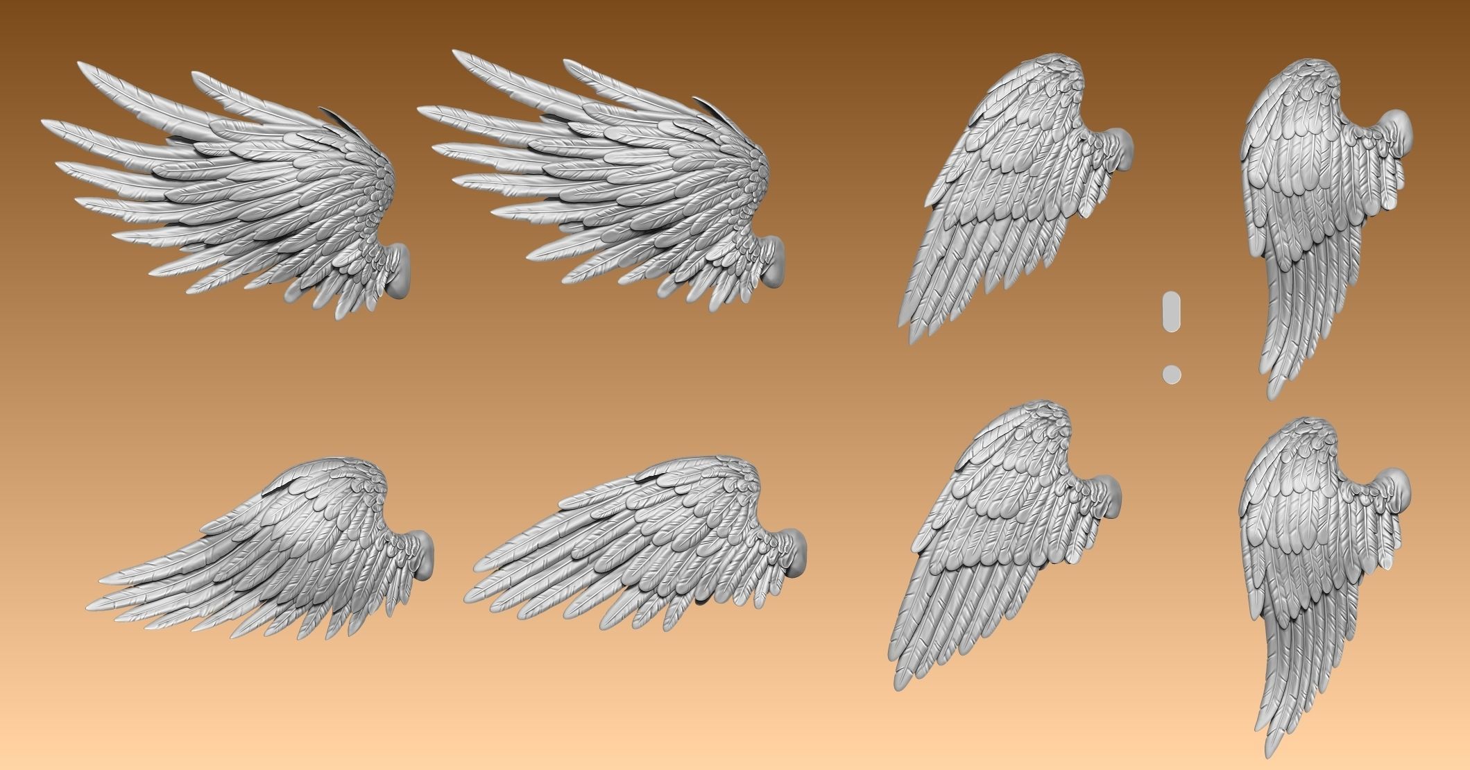 Feathered Wings Pack - Eagle - Hawk 3D print model_11