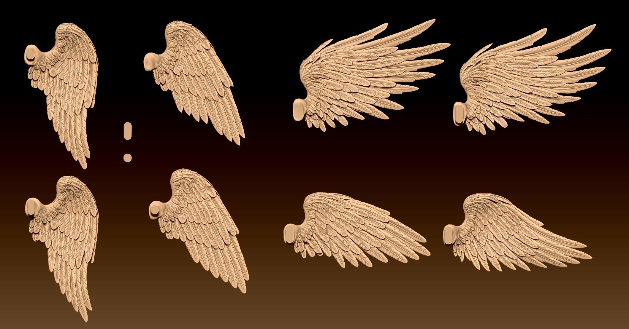 Feathered Wings Pack - Eagle - Hawk 3D print model_12
