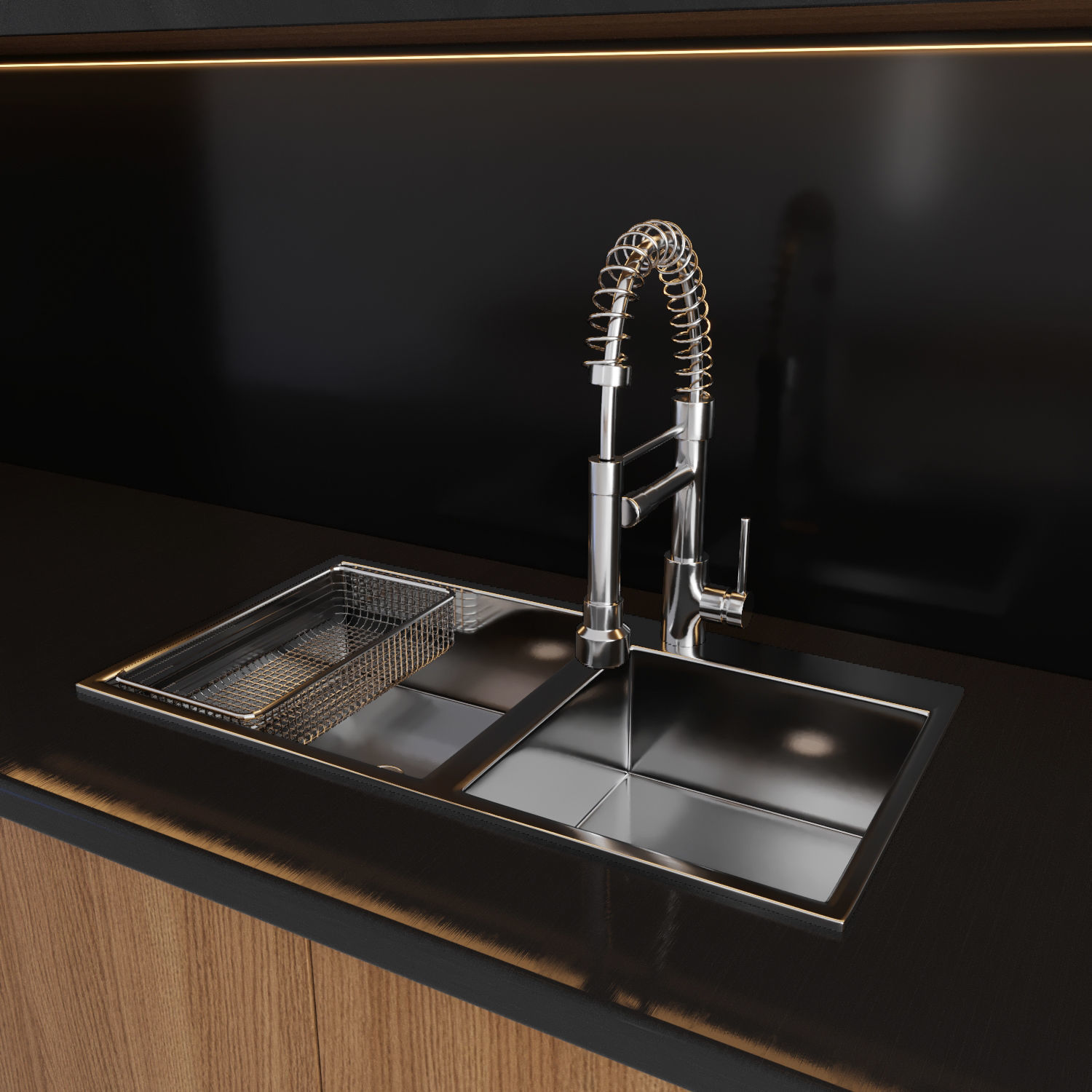 modern kitchen with island 004 Low-poly 3D model_5