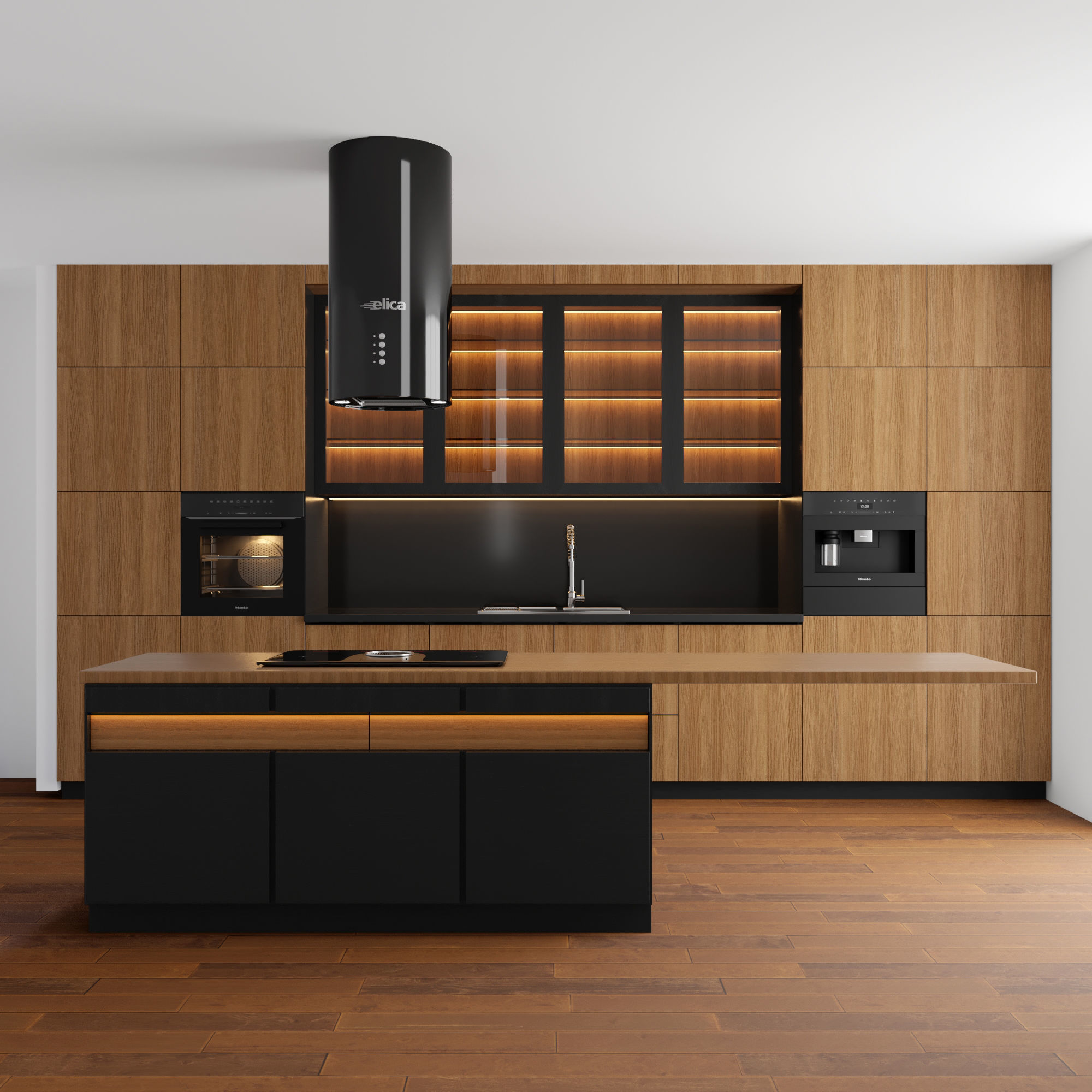 modern kitchen with island 004 Low-poly 3D model_1