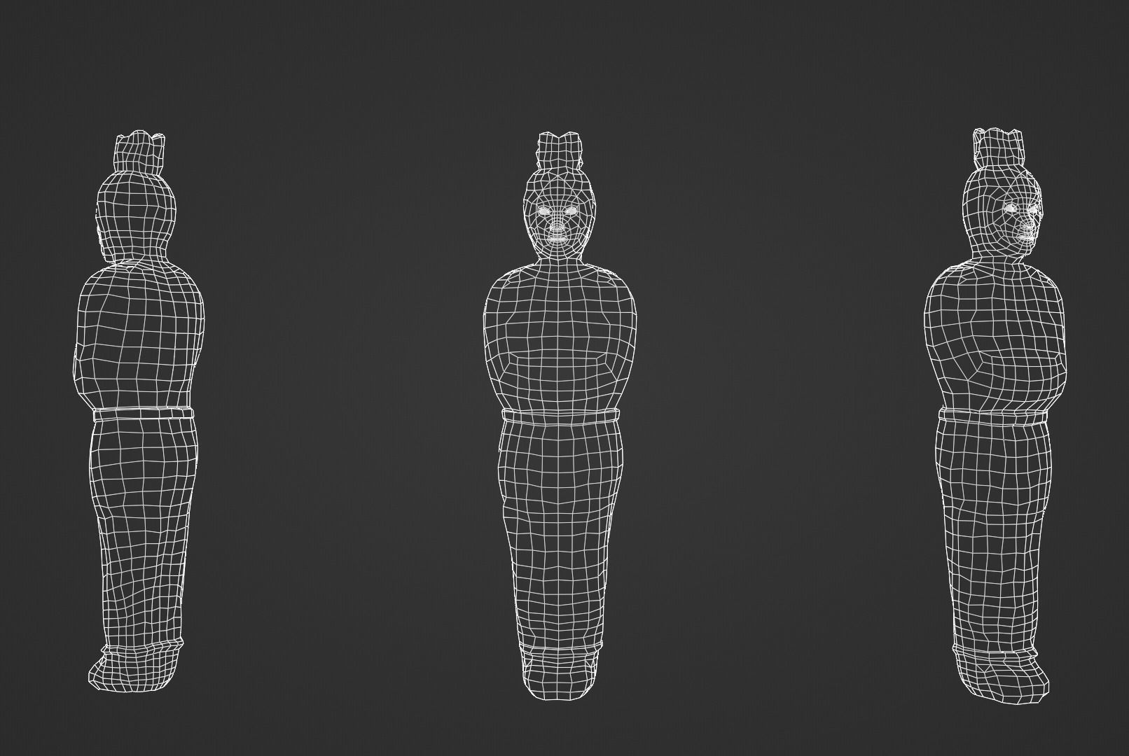 Pocong statue with blood Low-poly 3D model_9