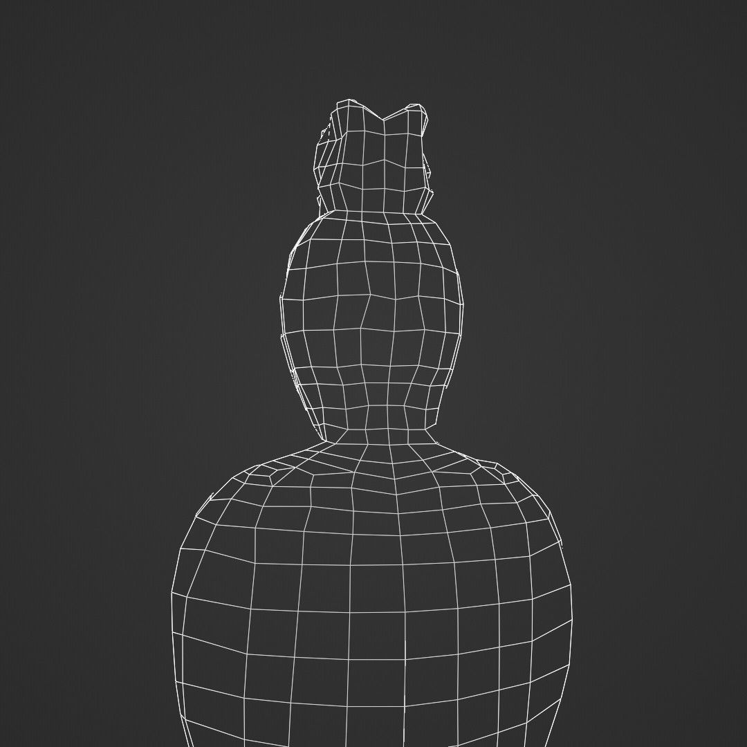 Pocong statue with blood Low-poly 3D model_8