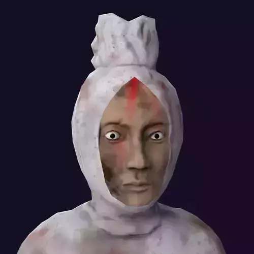 Pocong statue with blood Low-poly 3D model