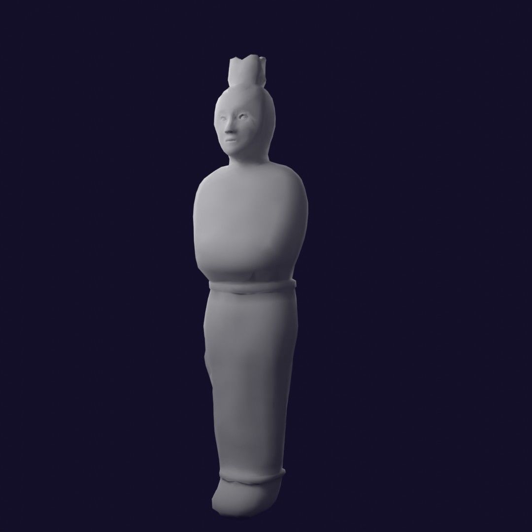 Pocong statue with blood Low-poly 3D model_5