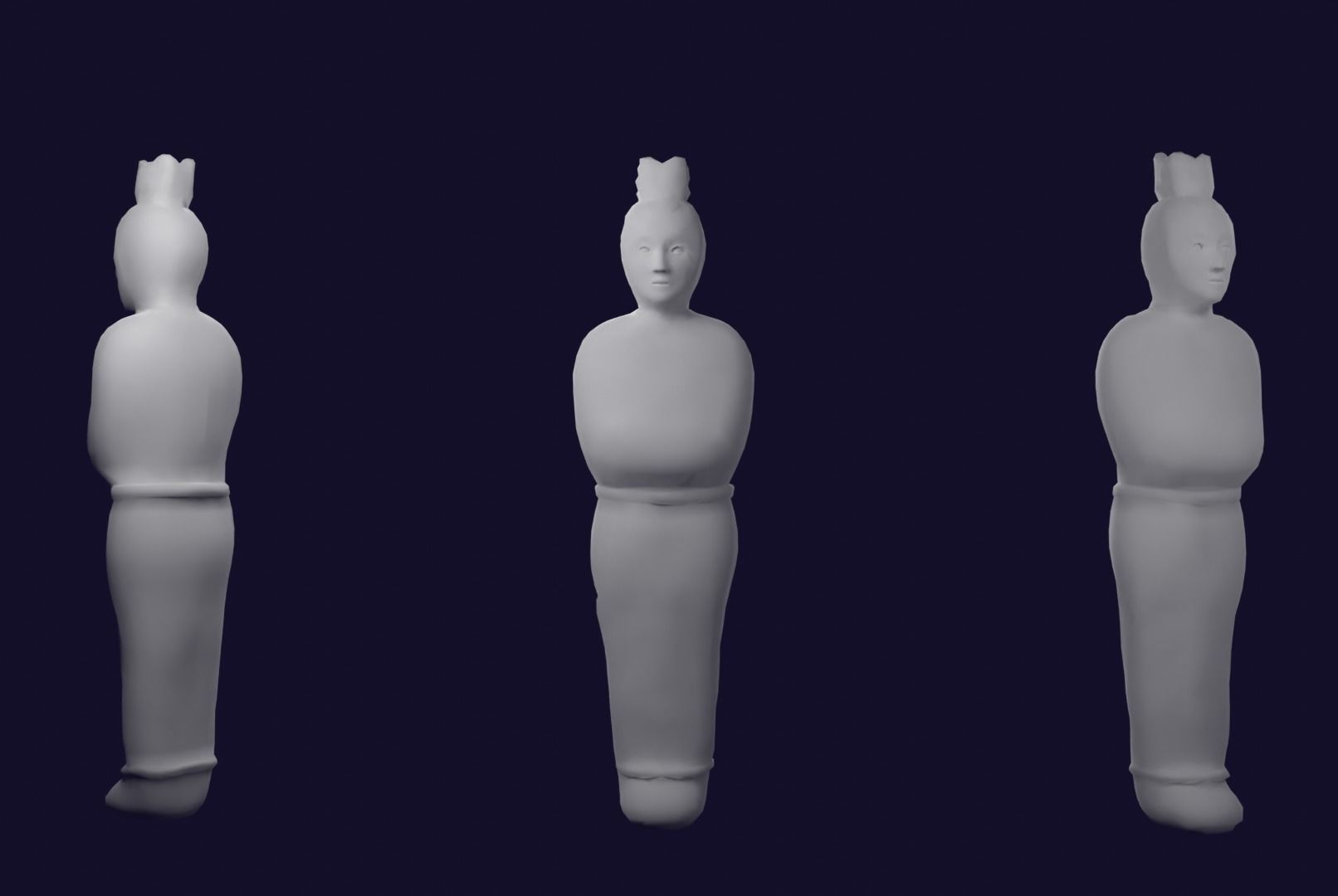 Pocong statue with blood Low-poly 3D model_4