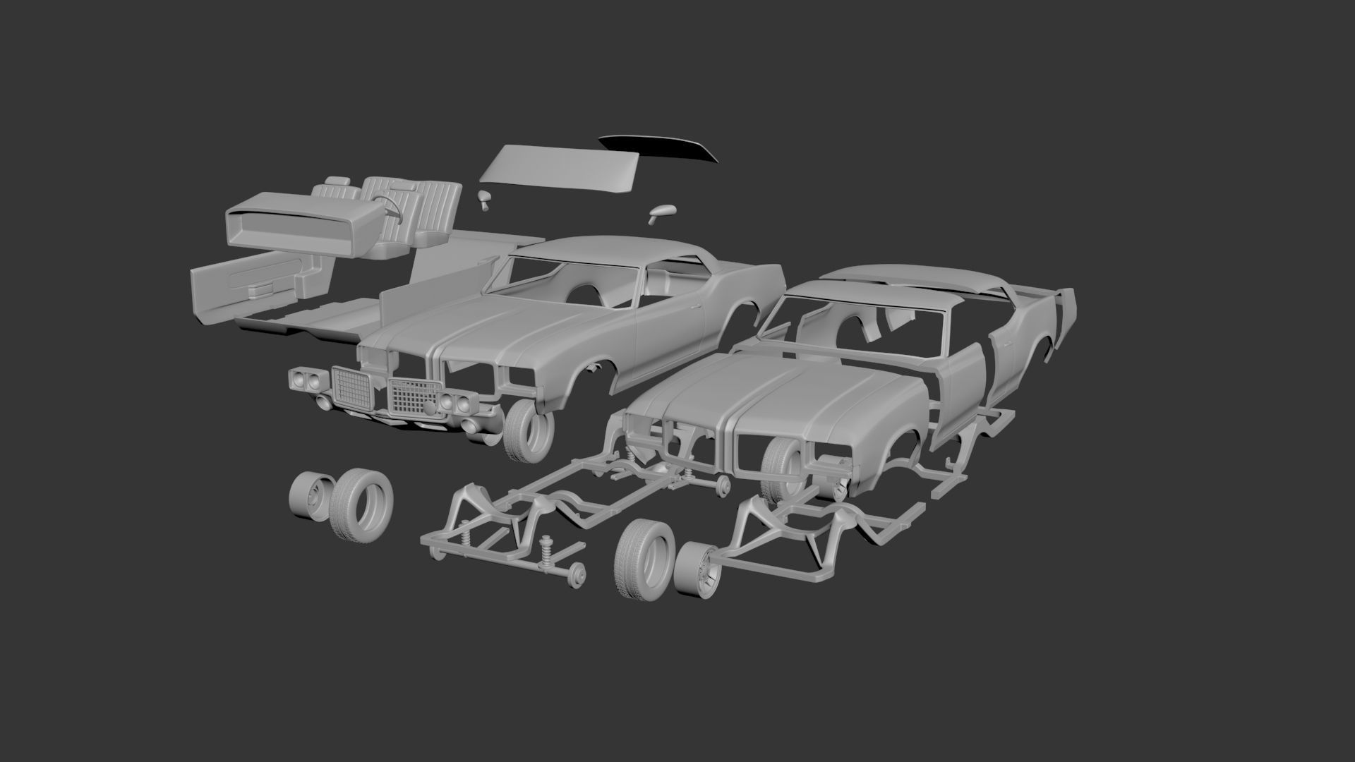 Oldsmobile Cutlass Supreme 1972 3D print model_8