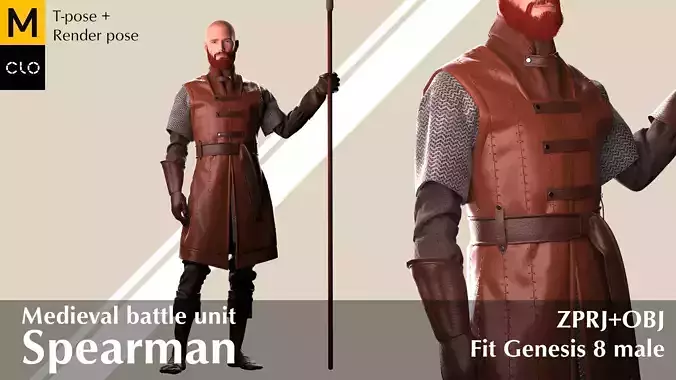 Medieval spearman leather armor