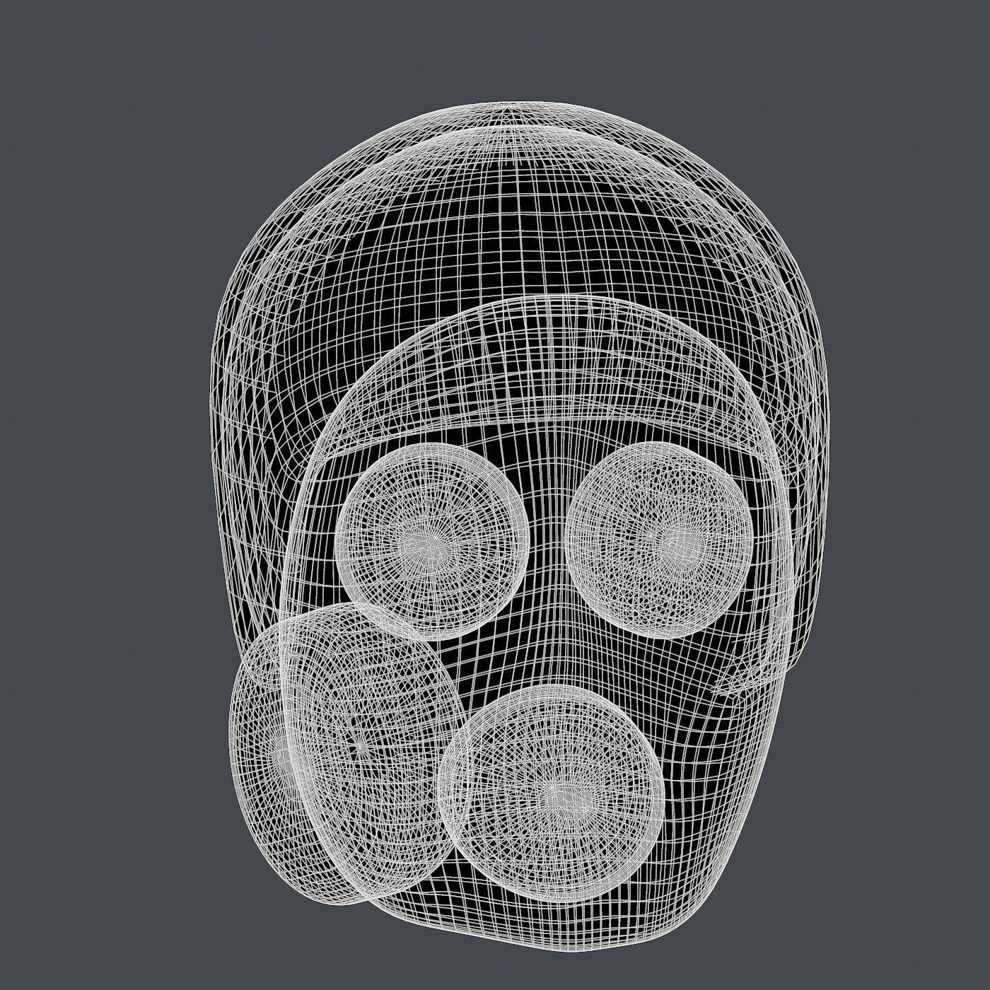 Gas mask helmet 3d model scifi Low-poly Low-poly 3D model Low-poly 3D model_5