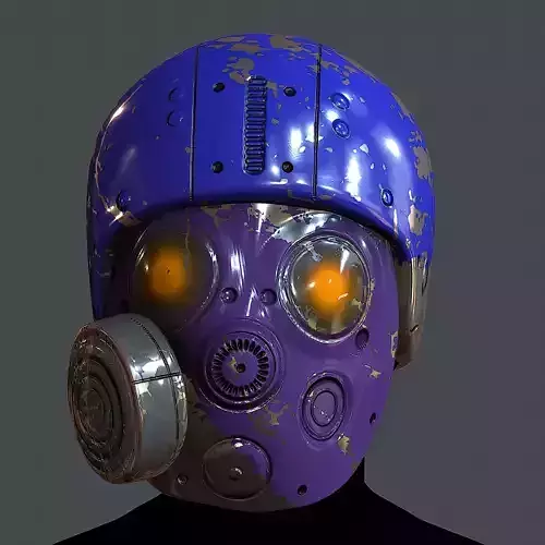 Gas mask helmet 3d model scifi Low-poly Low-poly 3D model