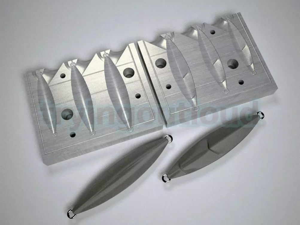 10-15-20 GR Flat Fall Slug MEtal Jig Mold 3D print model_0