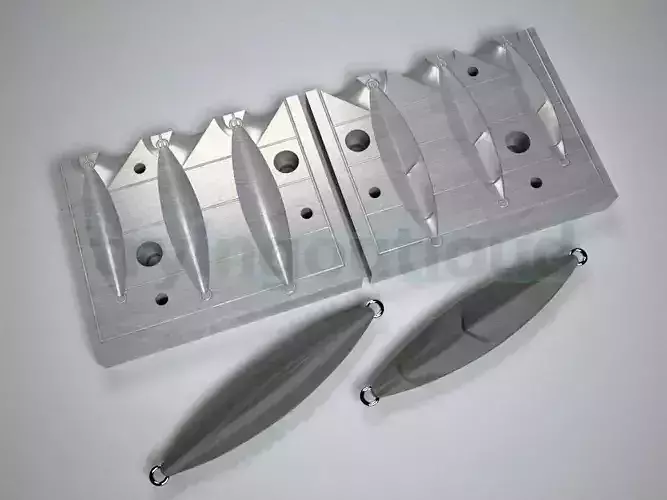 10-15-20 GR Flat Fall Slug MEtal Jig Mold 