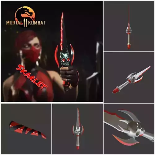 Skarlet knife from Mortal Kombat 11 - Carotid Sawblade 3D print model