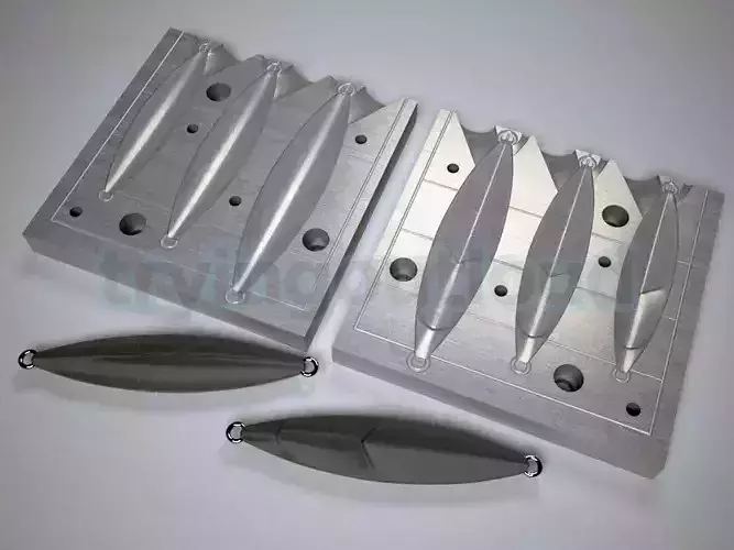 30-40-60 GR Flat Fall Slug MEtal Jig Mold 