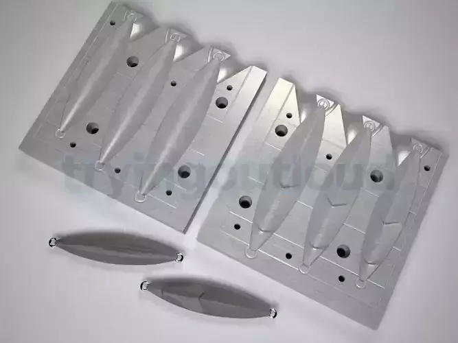 80-100-120 GR  Flat Fall Slug MEtal Jig Mold  3D print model